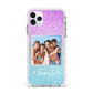 Personalised Glitter Photo Apple iPhone 11 Pro Max in Silver with White Impact Case