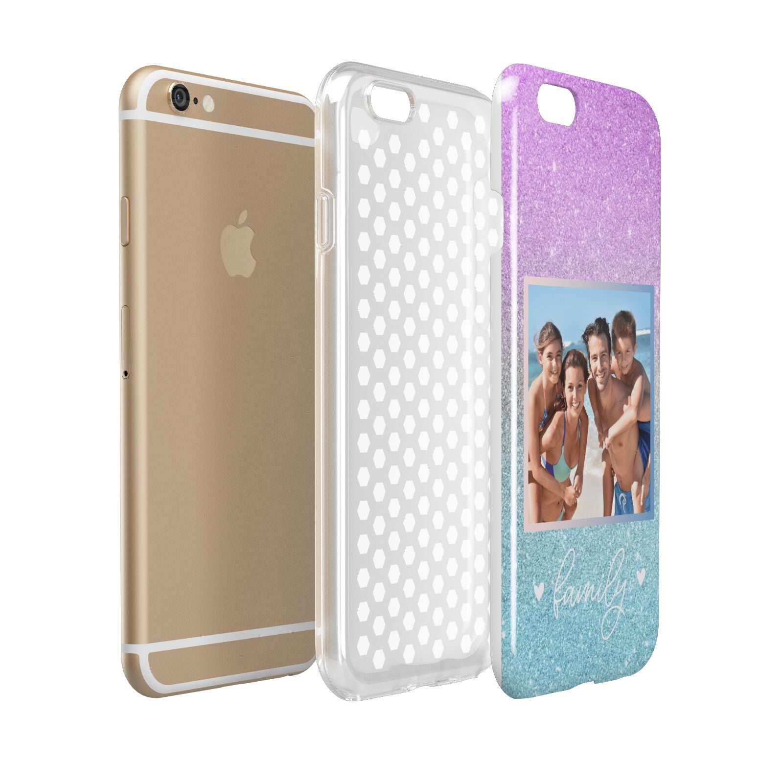Personalised Glitter Photo Apple iPhone 6 3D Tough Case Expanded view