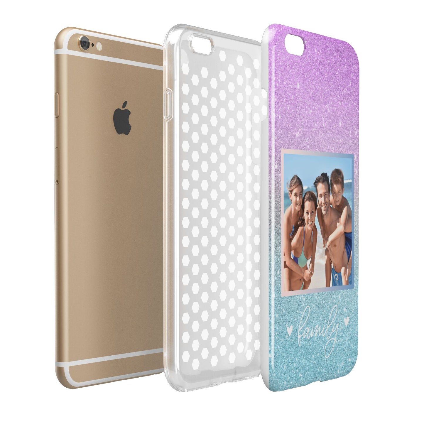 Personalised Glitter Photo Apple iPhone 6 Plus 3D Tough Case Expand Detail Image