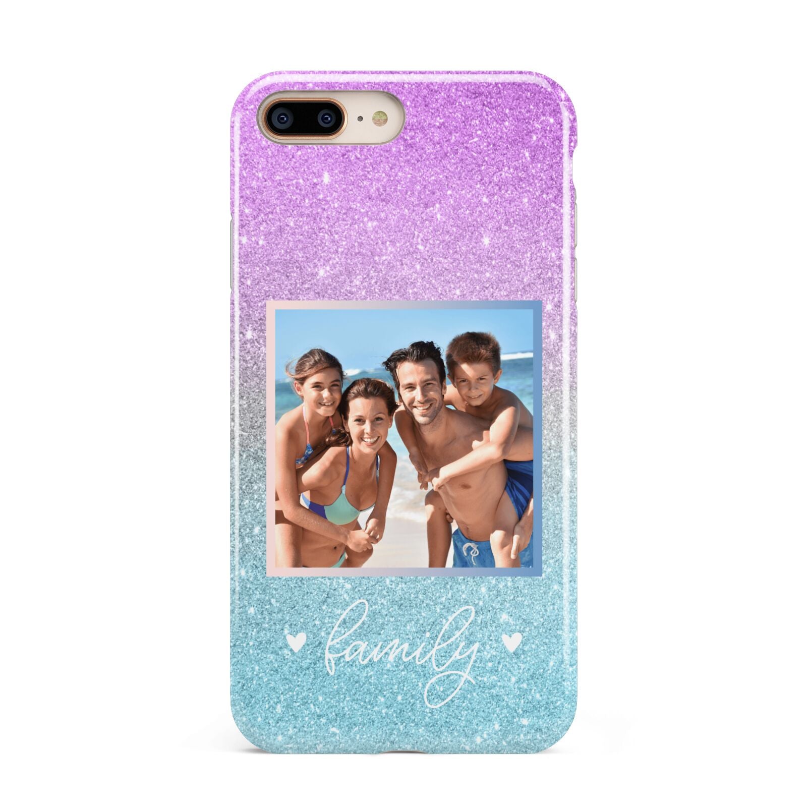 Personalised Glitter Photo Apple iPhone 7 8 Plus 3D Tough Case