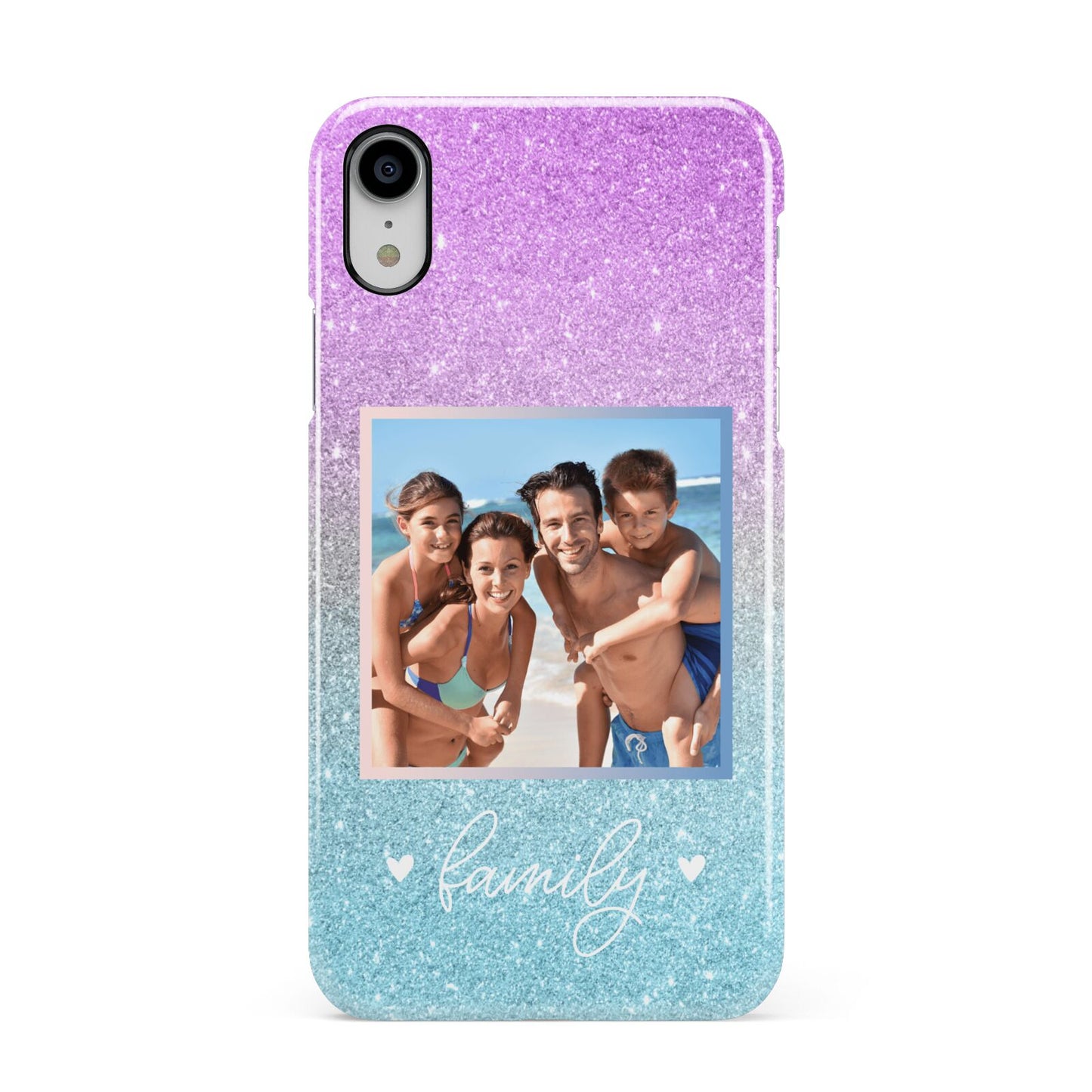Personalised Glitter Photo Apple iPhone XR White 3D Snap Case