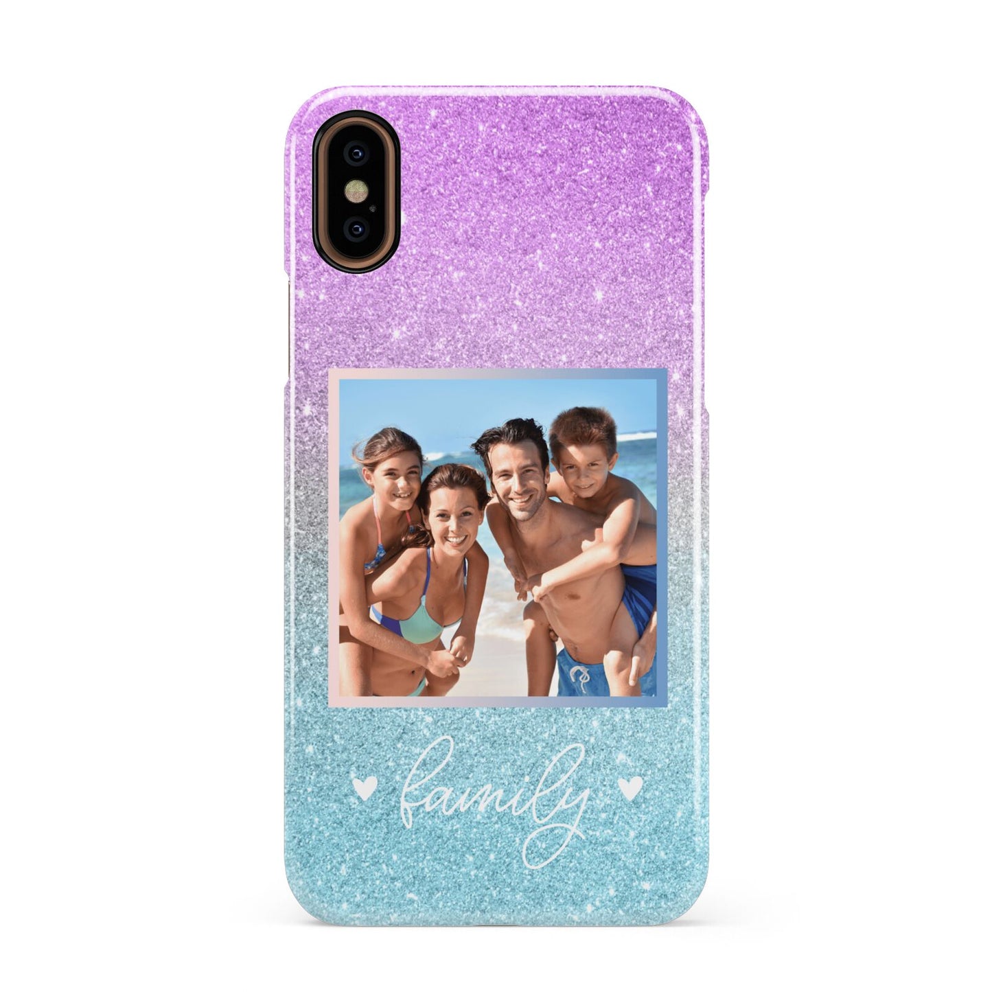 Personalised Glitter Photo Apple iPhone XS 3D Snap Case