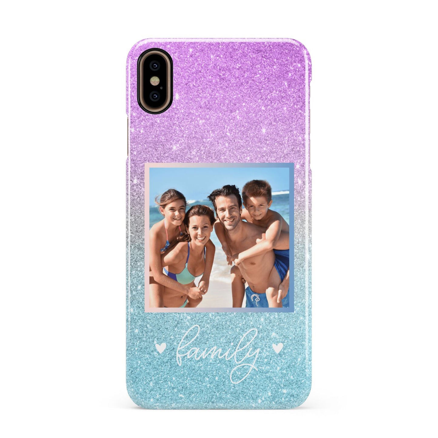 Personalised Glitter Photo Apple iPhone Xs Max 3D Snap Case