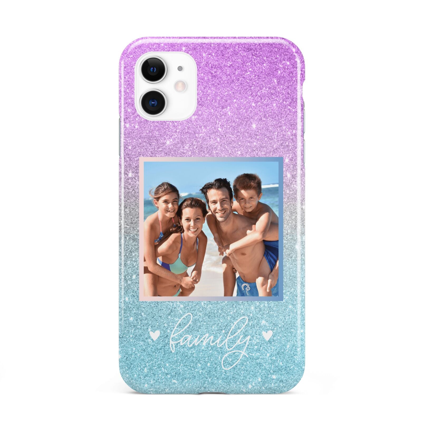Personalised Glitter Photo iPhone 11 3D Tough Case