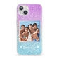 Personalised Glitter Photo iPhone 13 Clear Bumper Case