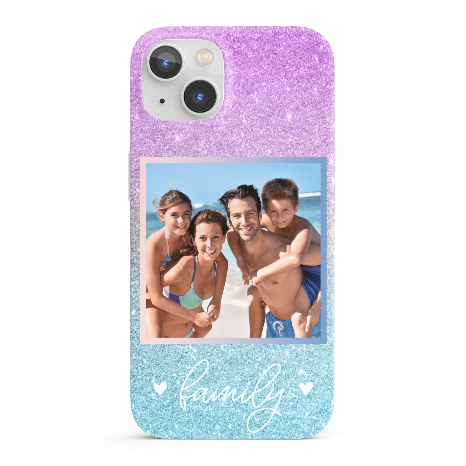 Personalised Glitter Photo iPhone 13 Full Wrap 3D Snap Case