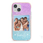 Personalised Glitter Photo iPhone 13 Mini TPU Impact Case with Pink Edges