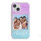 Personalised Glitter Photo iPhone 13 Mini TPU Impact Case with White Edges