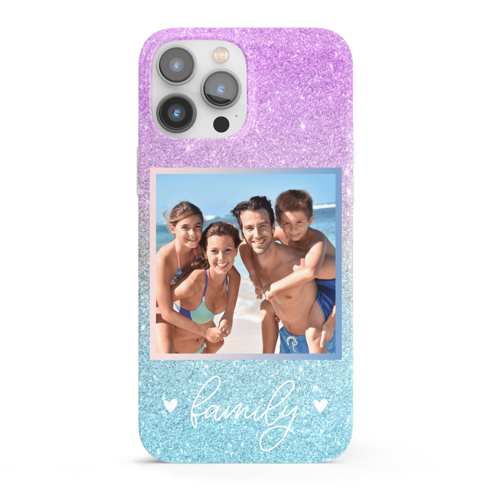 Personalised Glitter Photo iPhone 13 Pro Max Full Wrap 3D Snap Case