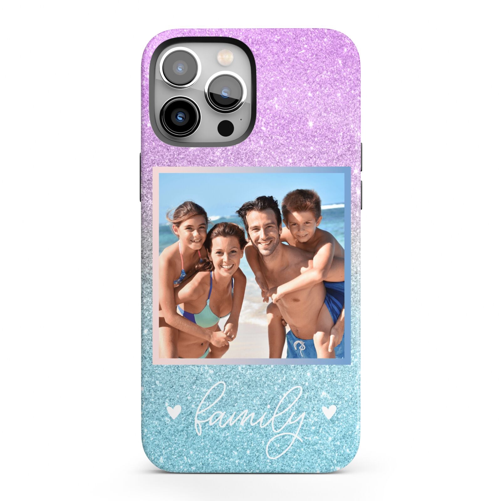 Personalised Glitter Photo iPhone 13 Pro Max Full Wrap 3D Tough Case