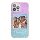 Personalised Glitter Photo iPhone 13 Pro Max TPU Impact Case with Pink Edges