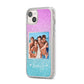 Personalised Glitter Photo iPhone 14 Plus Clear Tough Case Starlight Angled Image