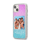 Personalised Glitter Photo iPhone 14 Plus Glitter Tough Case Starlight Angled Image