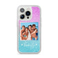 Personalised Glitter Photo iPhone 14 Pro Clear Tough Case Silver
