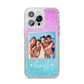 Personalised Glitter Photo iPhone 14 Pro Max Clear Tough Case Silver