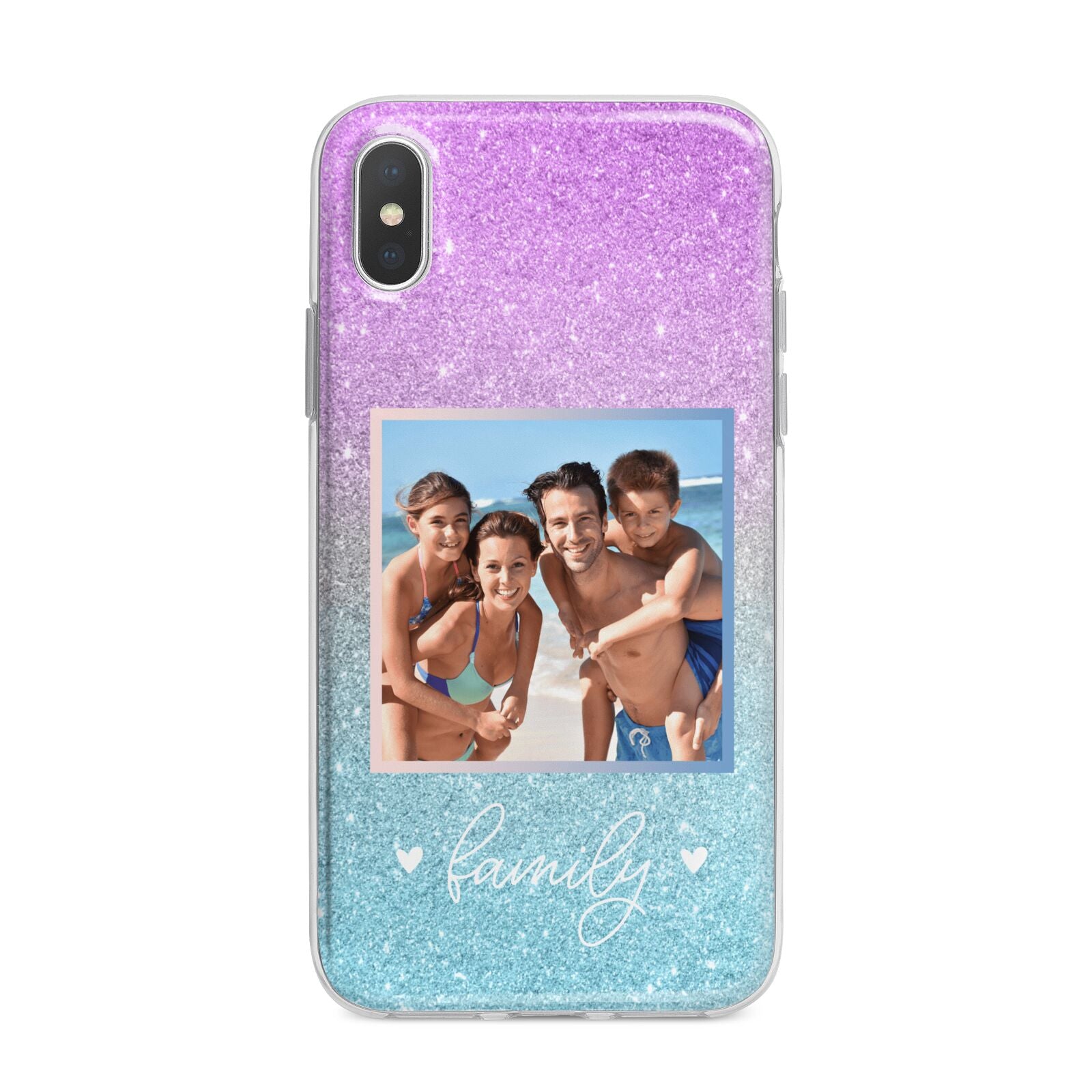 Personalised Glitter Photo iPhone X Bumper Case on Silver iPhone Alternative Image 1