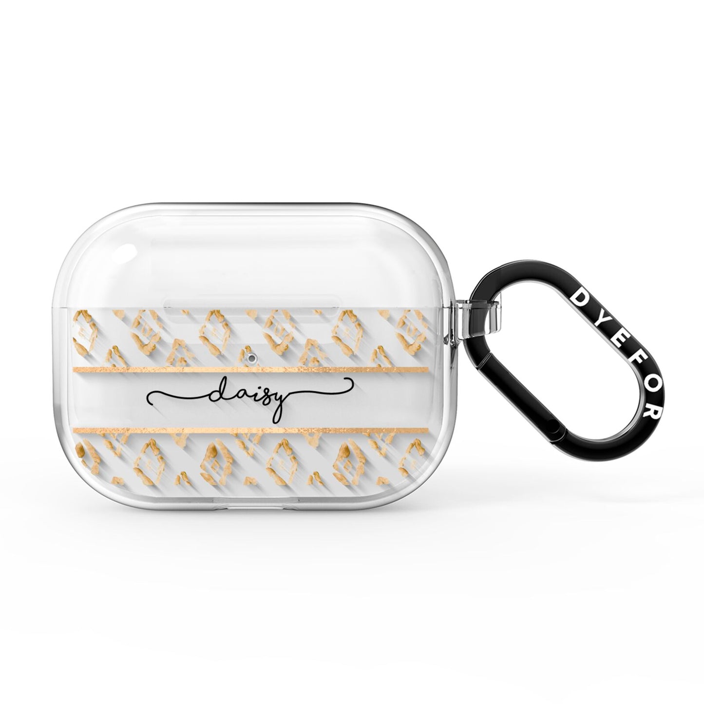 Personalised Gold Aztec AirPods Pro Clear Case