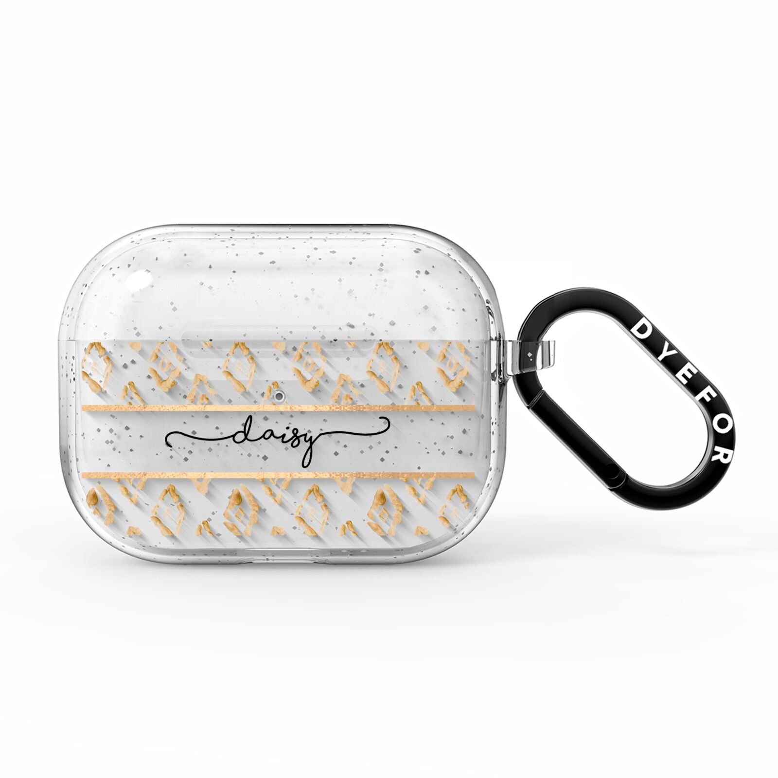 Personalised Gold Aztec AirPods Pro Glitter Case