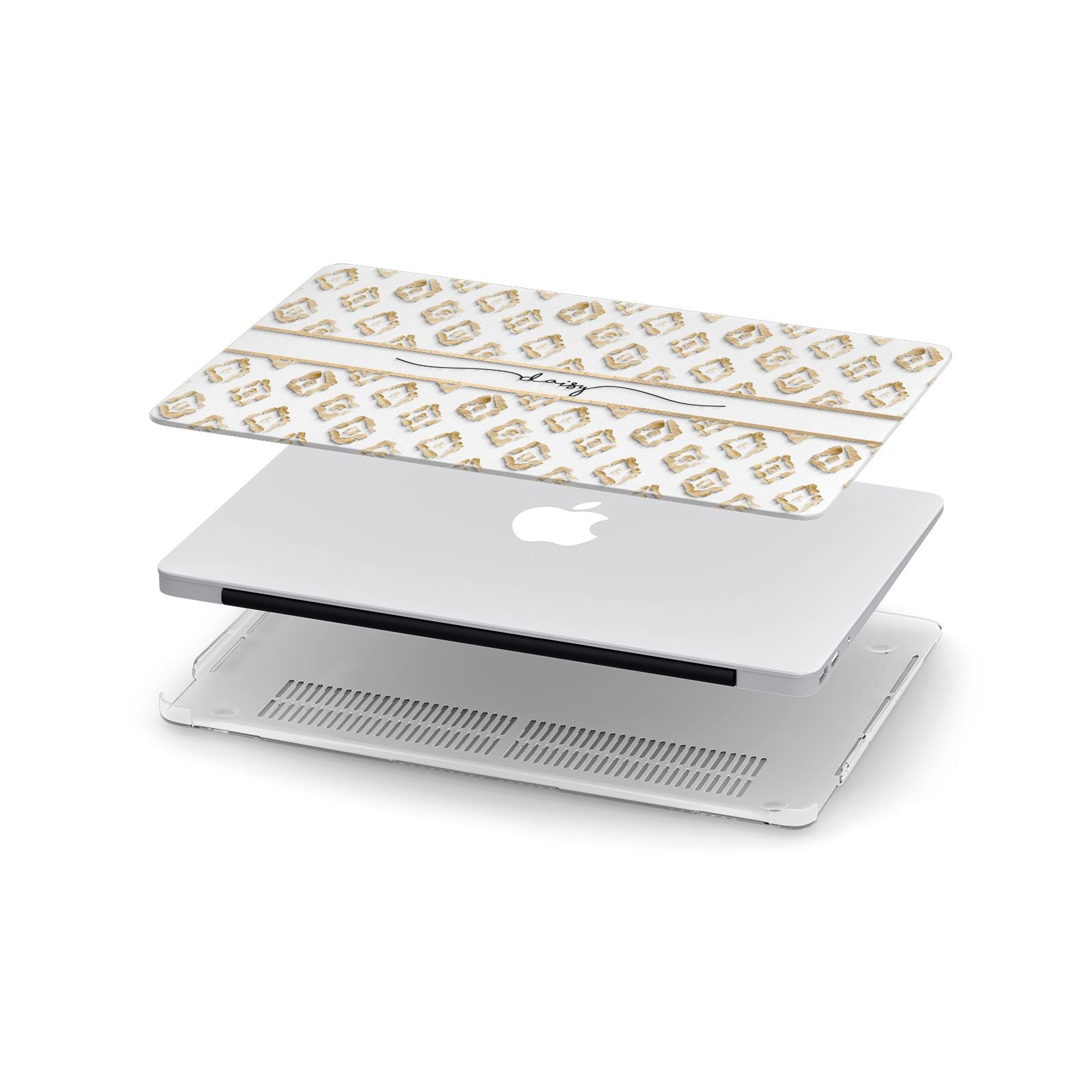 Personalised Gold Aztec Apple MacBook Case in Detail