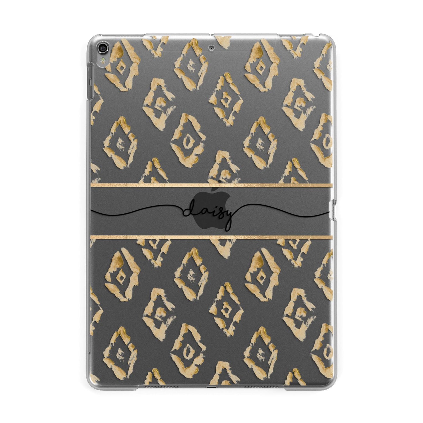 Personalised Gold Aztec Apple iPad Grey Case