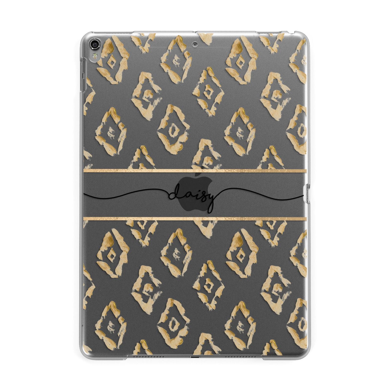 Personalised Gold Aztec Apple iPad Grey Case