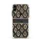 Personalised Gold Aztec Apple iPhone Xs Impact Case White Edge on Black Phone