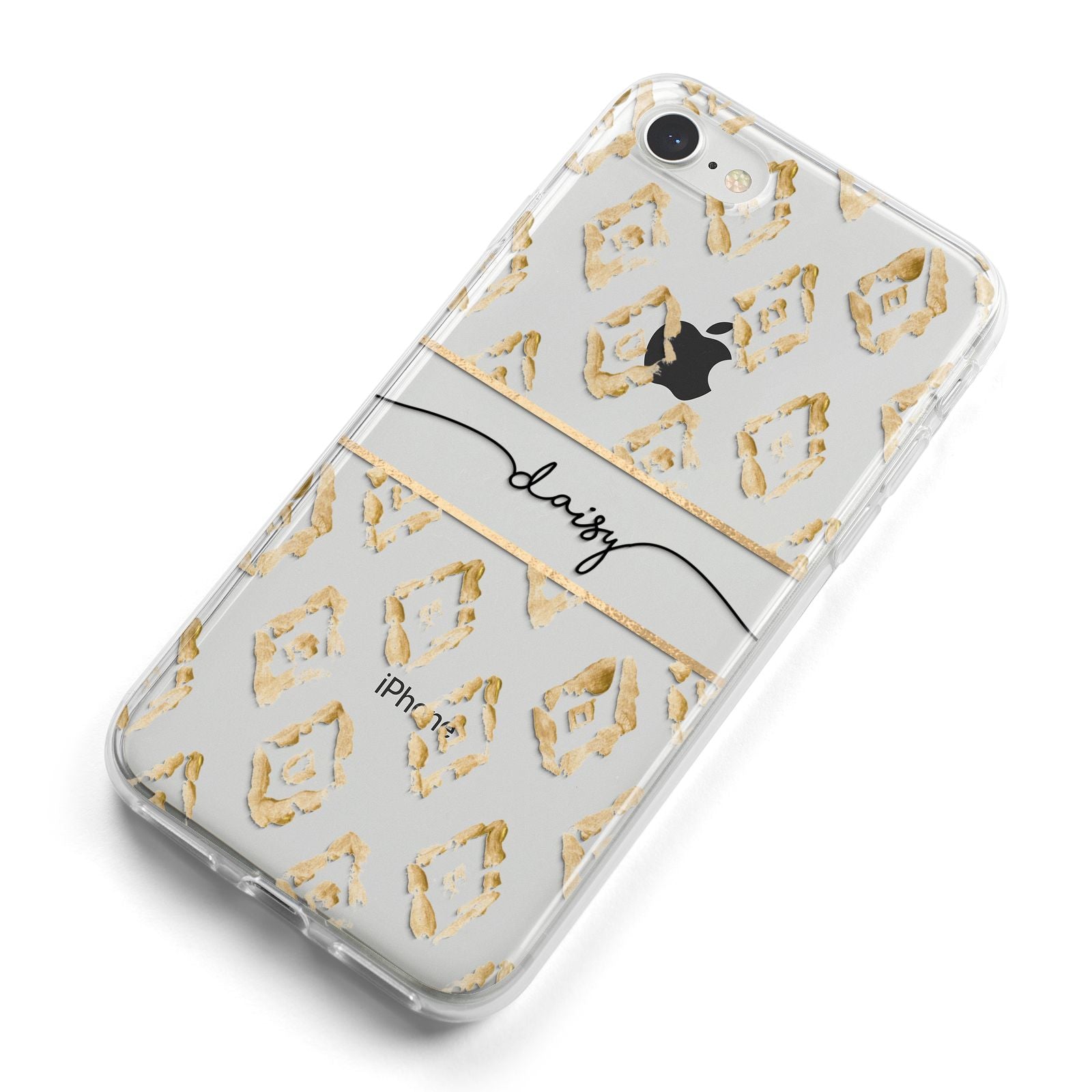 Personalised Gold Aztec iPhone 8 Bumper Case on Silver iPhone Alternative Image