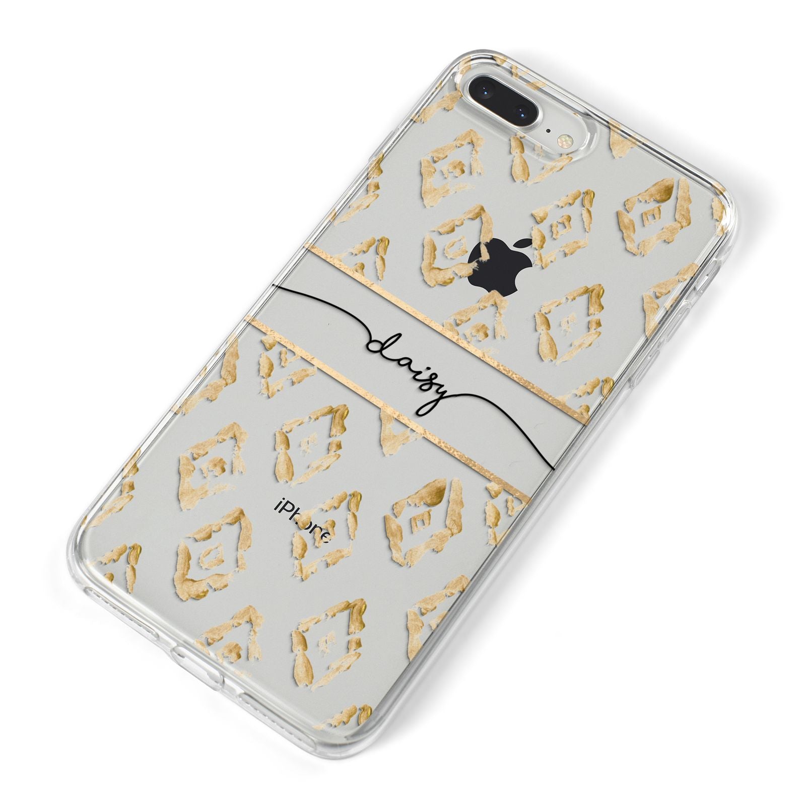 Personalised Gold Aztec iPhone 8 Plus Bumper Case on Silver iPhone Alternative Image