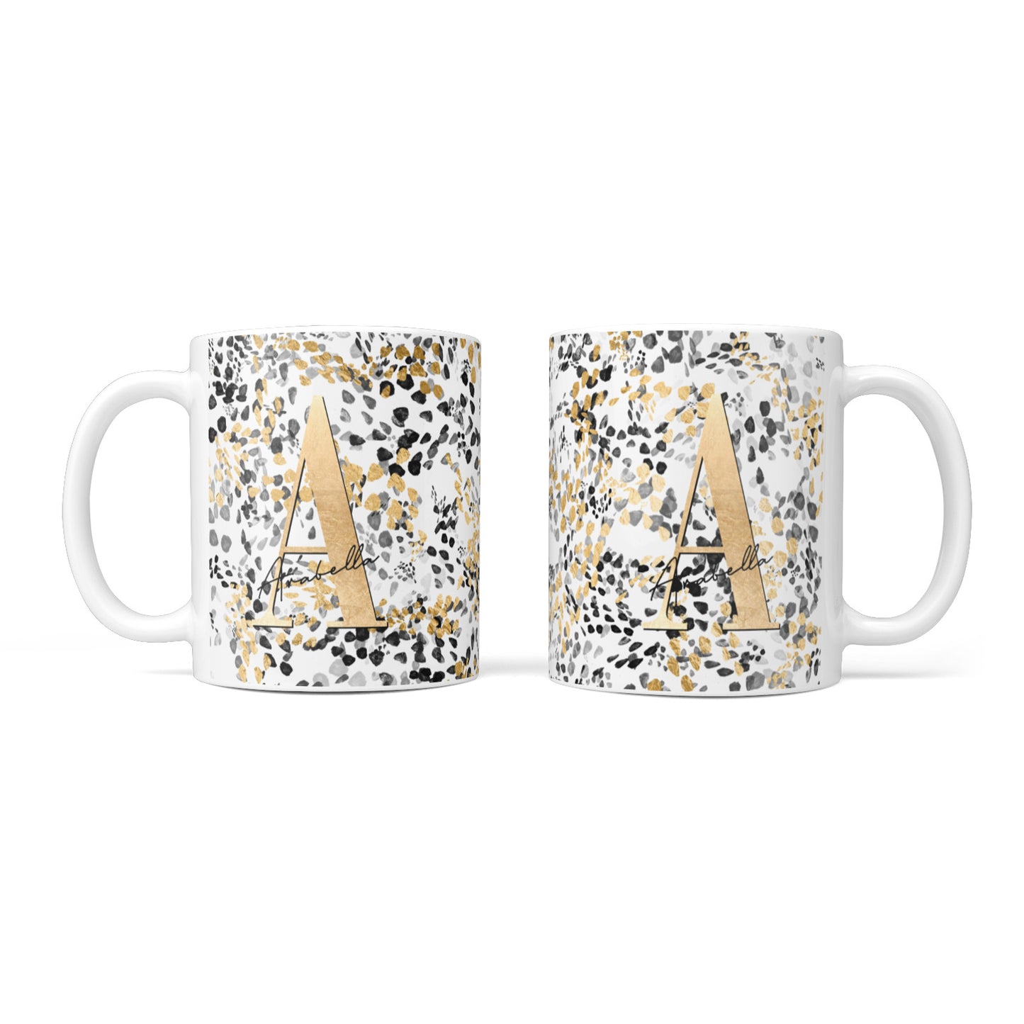 Personalised Gold Black Cheetah 10oz Mug Alternative Image 3