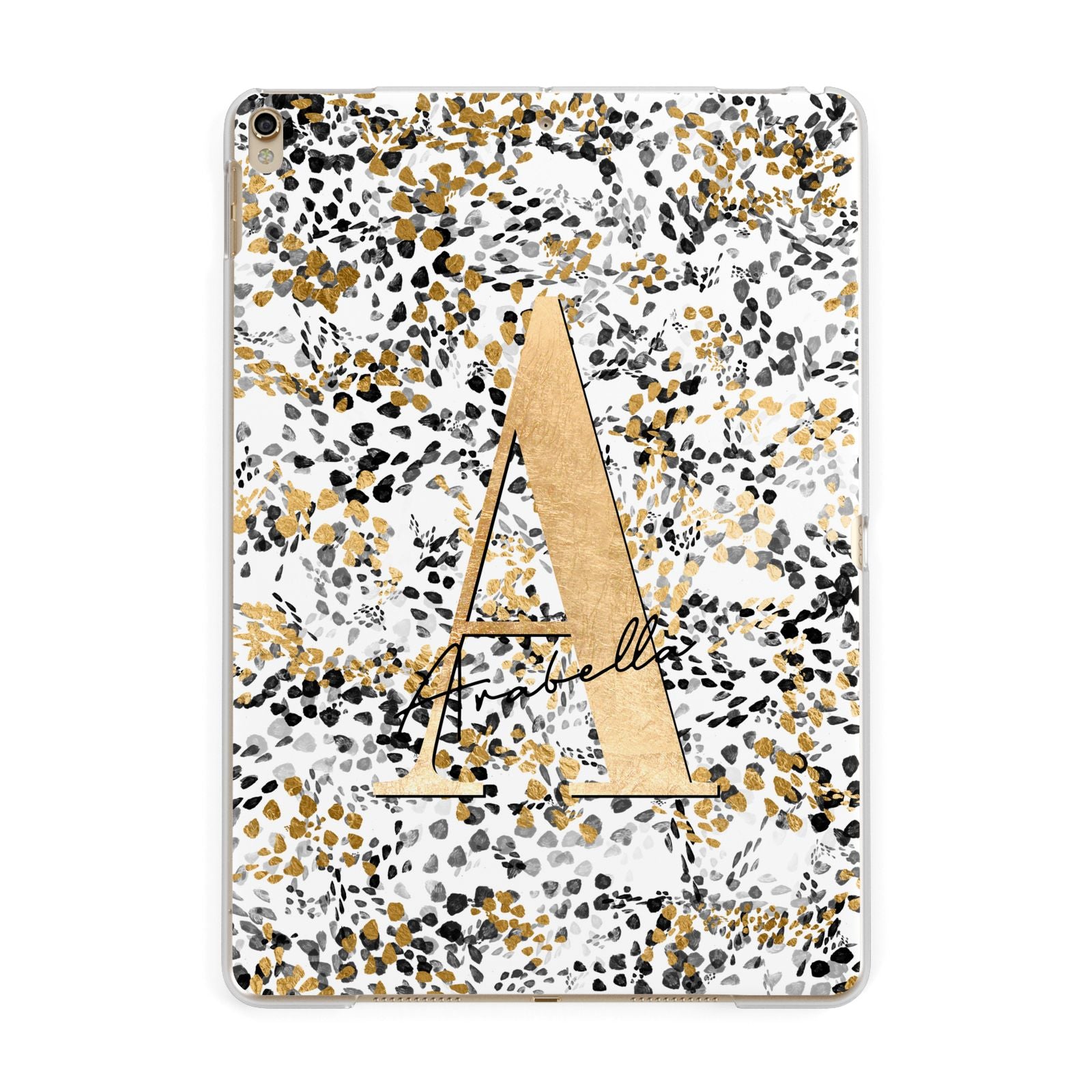 Personalised Gold Black Cheetah Apple iPad Gold Case
