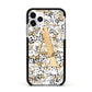 Personalised Gold Black Cheetah Apple iPhone 11 Pro in Silver with Black Impact Case