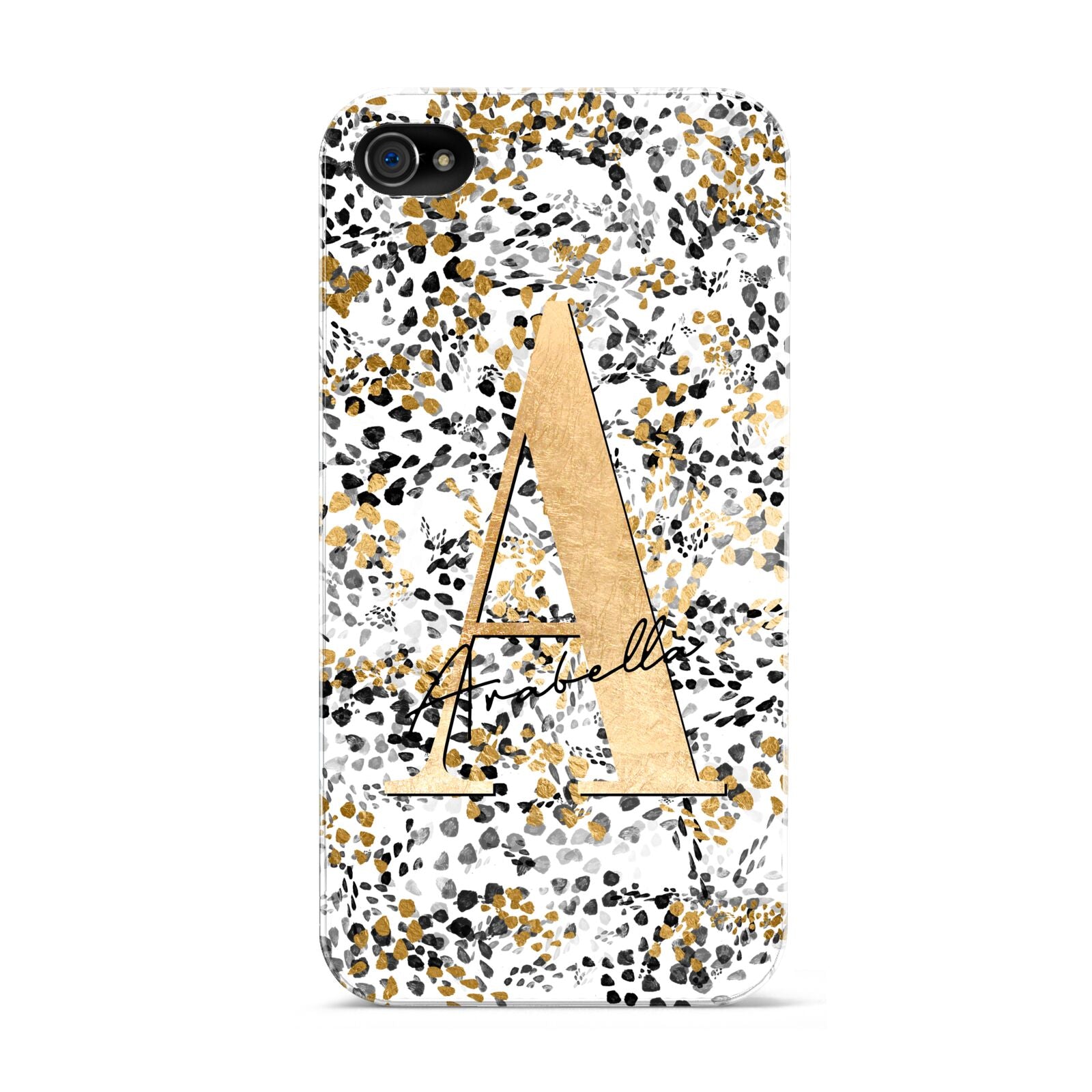 Personalised Gold Black Cheetah Apple iPhone 4s Case