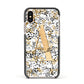 Personalised Gold Black Cheetah Apple iPhone Xs Impact Case Black Edge on Gold Phone