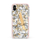 Personalised Gold Black Cheetah Apple iPhone Xs Max Impact Case Pink Edge on Silver Phone