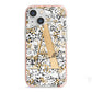 Personalised Gold Black Cheetah iPhone 13 Mini TPU Impact Case with Pink Edges
