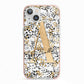 Personalised Gold Black Cheetah iPhone 13 TPU Impact Case with Pink Edges