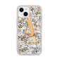 Personalised Gold Black Cheetah iPhone 14 Glitter Tough Case Starlight