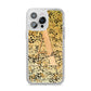 Personalised Gold Black Cheetah iPhone 14 Pro Max Glitter Tough Case Silver