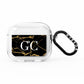 Personalised Gold Black Marble Monogram AirPods Clear Case 3rd Gen