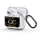Personalised Gold Black Marble Monogram AirPods Glitter Case 3rd Gen Side Image