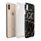 Personalised Gold Black Marble Monogram Apple iPhone Xs Max 3D Tough Case Expanded View