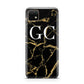 Personalised Gold Black Marble Monogram Huawei Enjoy 20 Phone Case