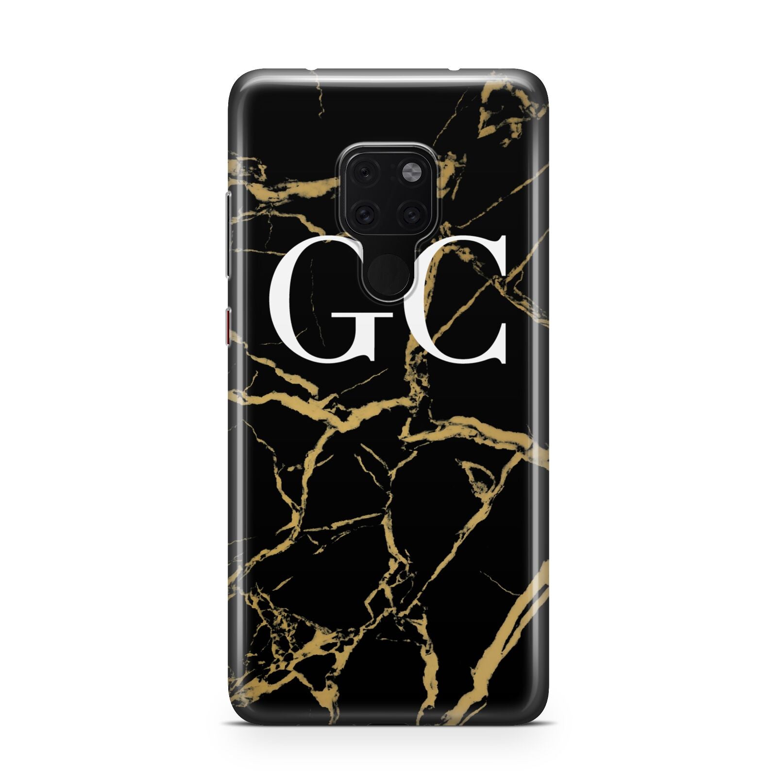 Personalised Gold Black Marble Monogram Huawei Mate 20 Phone Case