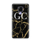 Personalised Gold Black Marble Monogram Huawei Mate 20X Phone Case