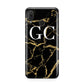 Personalised Gold Black Marble Monogram Huawei Nova 3 Phone Case
