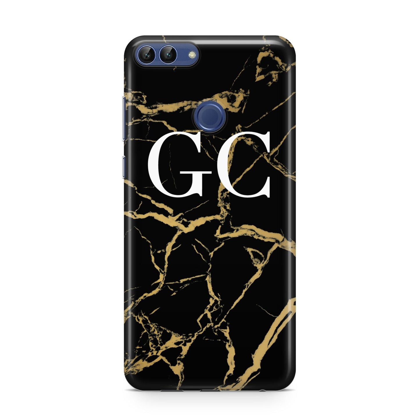 Personalised Gold Black Marble Monogram Huawei P Smart Case