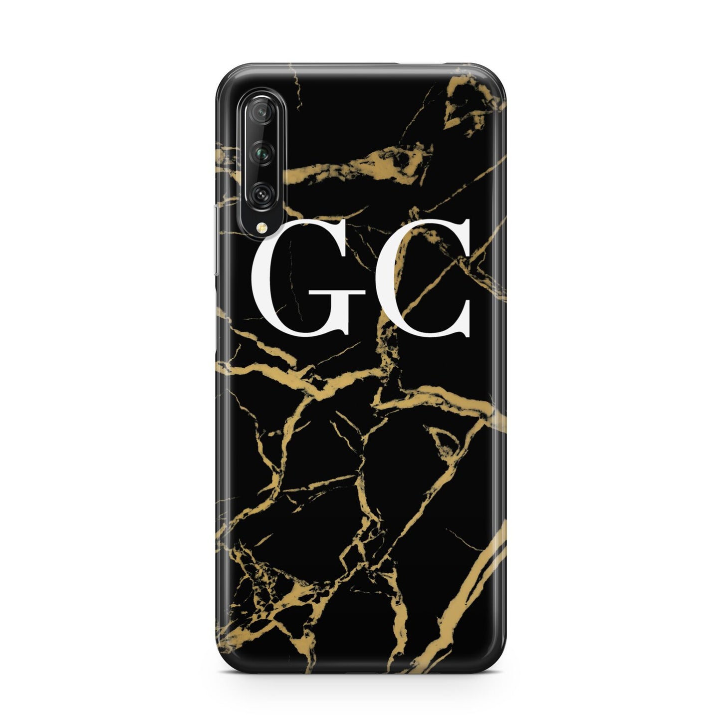 Personalised Gold Black Marble Monogram Huawei P Smart Pro 2019