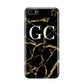Personalised Gold Black Marble Monogram Huawei Y5 Prime 2018 Phone Case