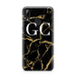 Personalised Gold Black Marble Monogram Huawei Y7 2019