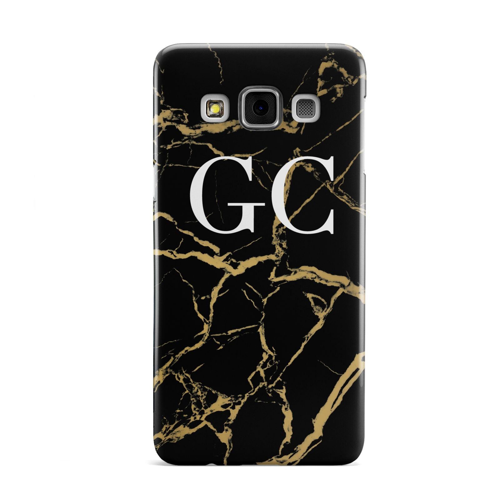 Personalised Gold Black Marble Monogram Samsung Galaxy A3 Case